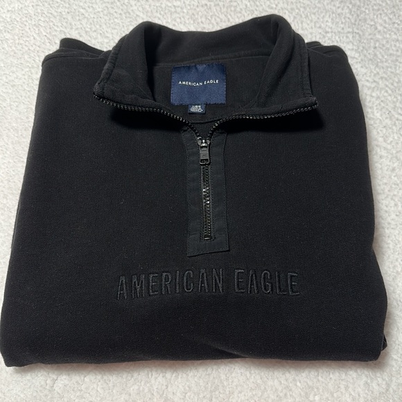 American Eagle Men’s Black Quarter Zip Pullover, EUC, Size Large - Picture 10 of 11